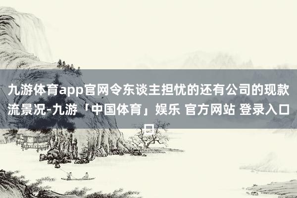 九游体育app官网令东谈主担忧的还有公司的现款流景况-九游「中国体育」娱乐 官方网站 登录入口
